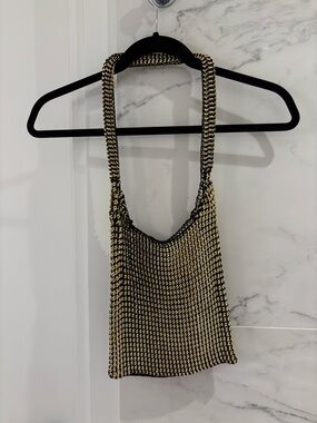 Gold Chainmail Style Shoulder Bag from Zara